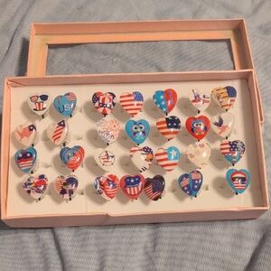 Patriotic Heart-Shaped Drawer Knobs